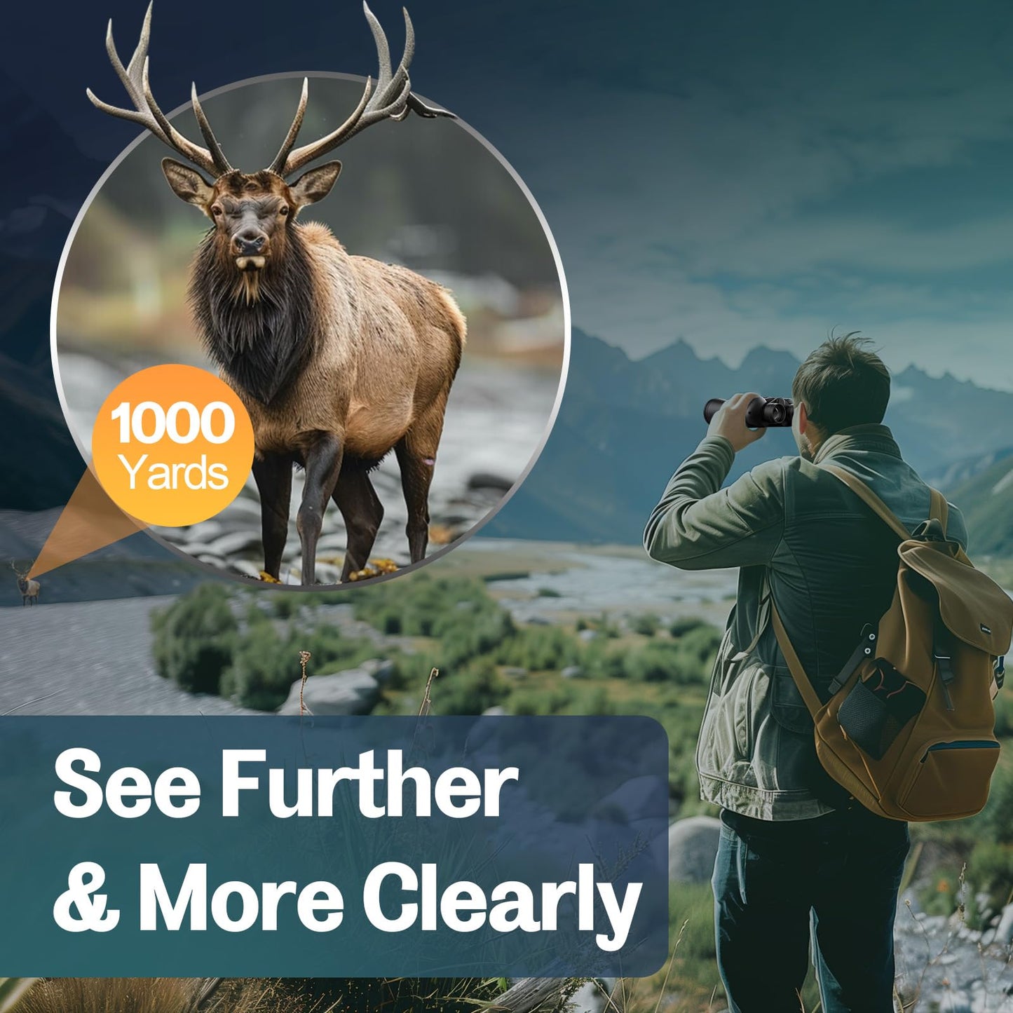 Deesoo 20x52 Binoculars for Adults High Powered - HD Large View Binoculars with Low Light Vision - Professional Binocular for Bird Watching Hunting Travel Cruise Outdoor Sports with Carrying Bag