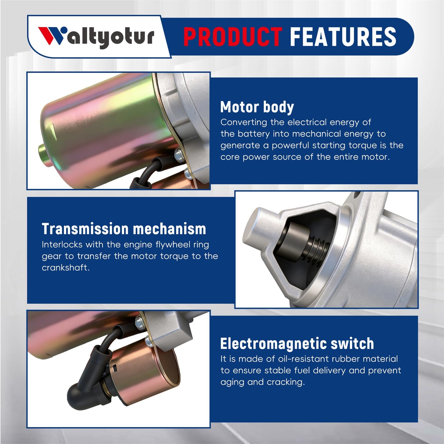 waltyotur Starter Motor Replacement for Predator 13HP 420cc 60340 60349 69736