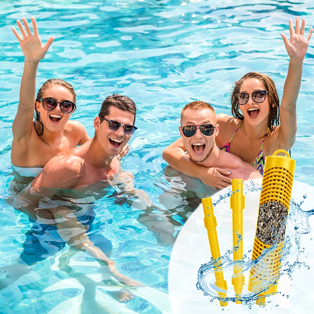 ACETOP Spa Mineral Stick 4 Pack Hot Tub Filter with 4 Months Lifetime Cartridge Universal for Spas Filters Swimming Pool Fish Pond (4Pcs (Yellow))