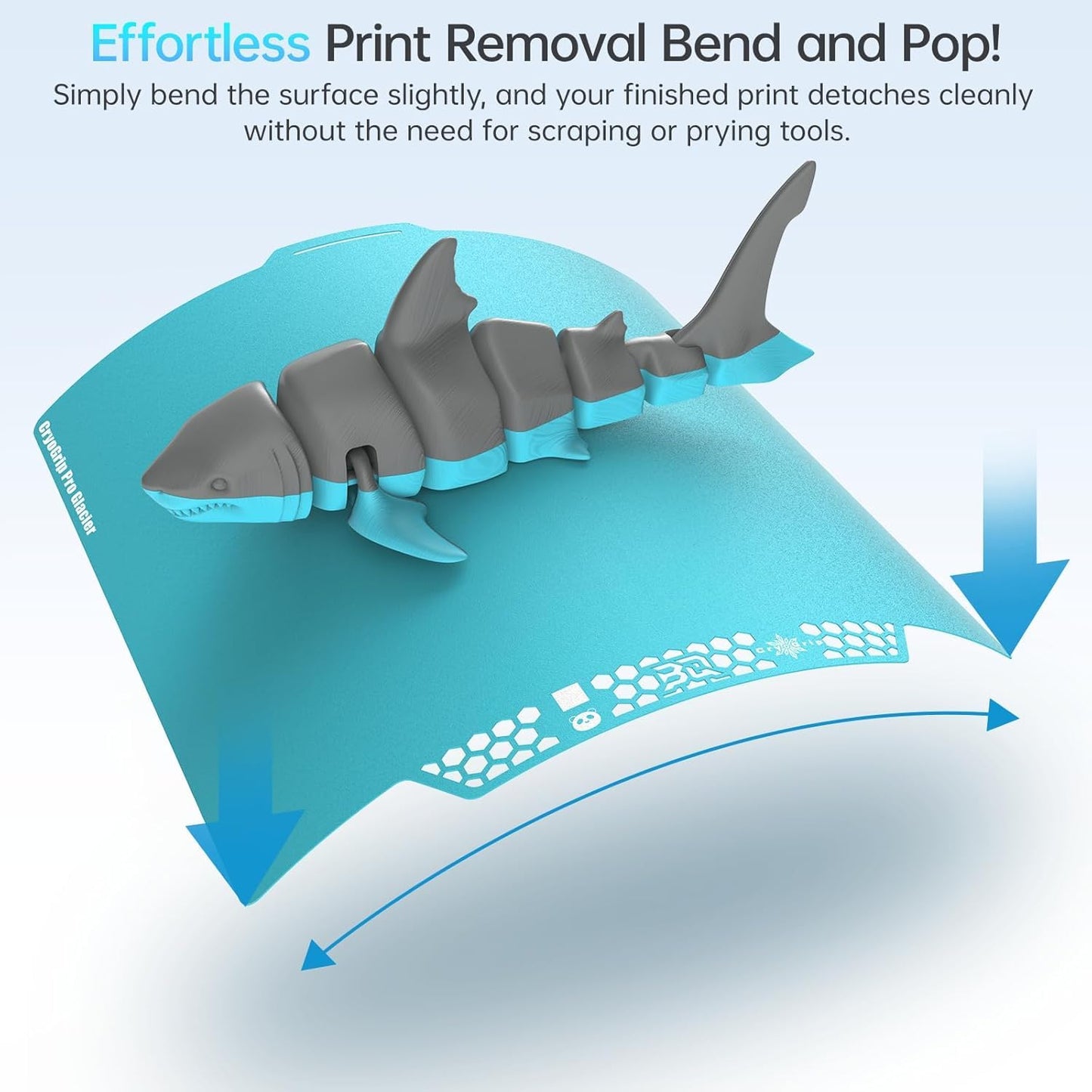 CryoGrip Pro Glacier for Bambu-Lab P1P/P1S/X1C/X1E/A1 3D Printers 257x257MM Panda BuildPlate Double Sided Fine Textured Spring Steel Sheet