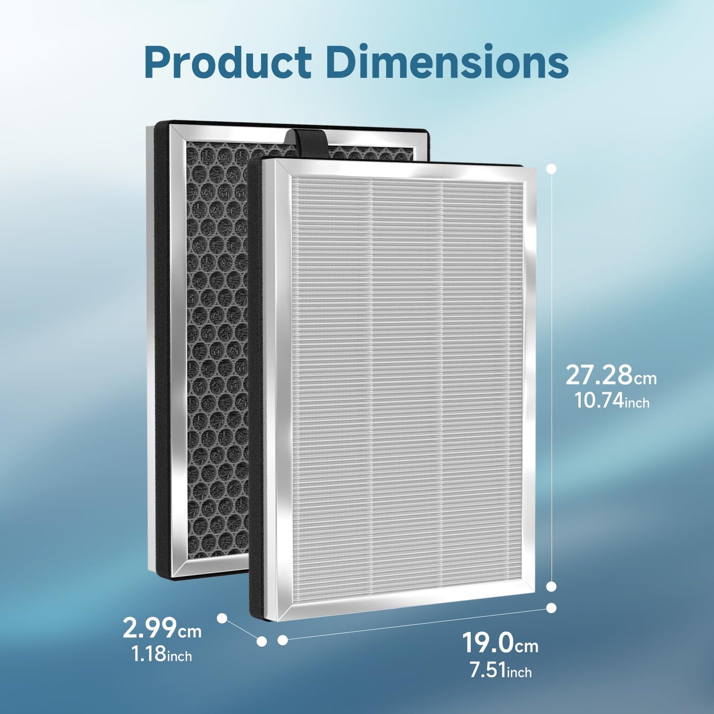 SAKEGDY 4-Pack JF260 Replacement Filters - True HEPA and Honeycomb Activated Carbon | Compatible with Jafanda JF260/JF260S, DeedMo AP-1273