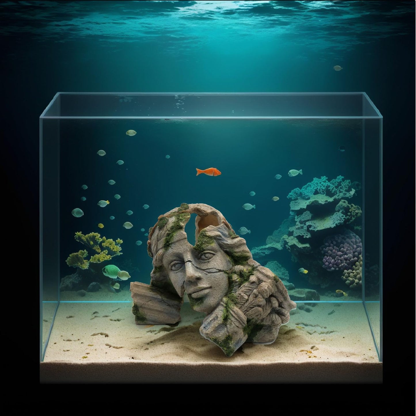 Aquarium Hideaway Cave Fish Tank Decorations, Reptile Cave Hideout Tank Accessories Decorations for Amphibians, Betta Fish, Shrimp, Lizards, Leopard Gecko