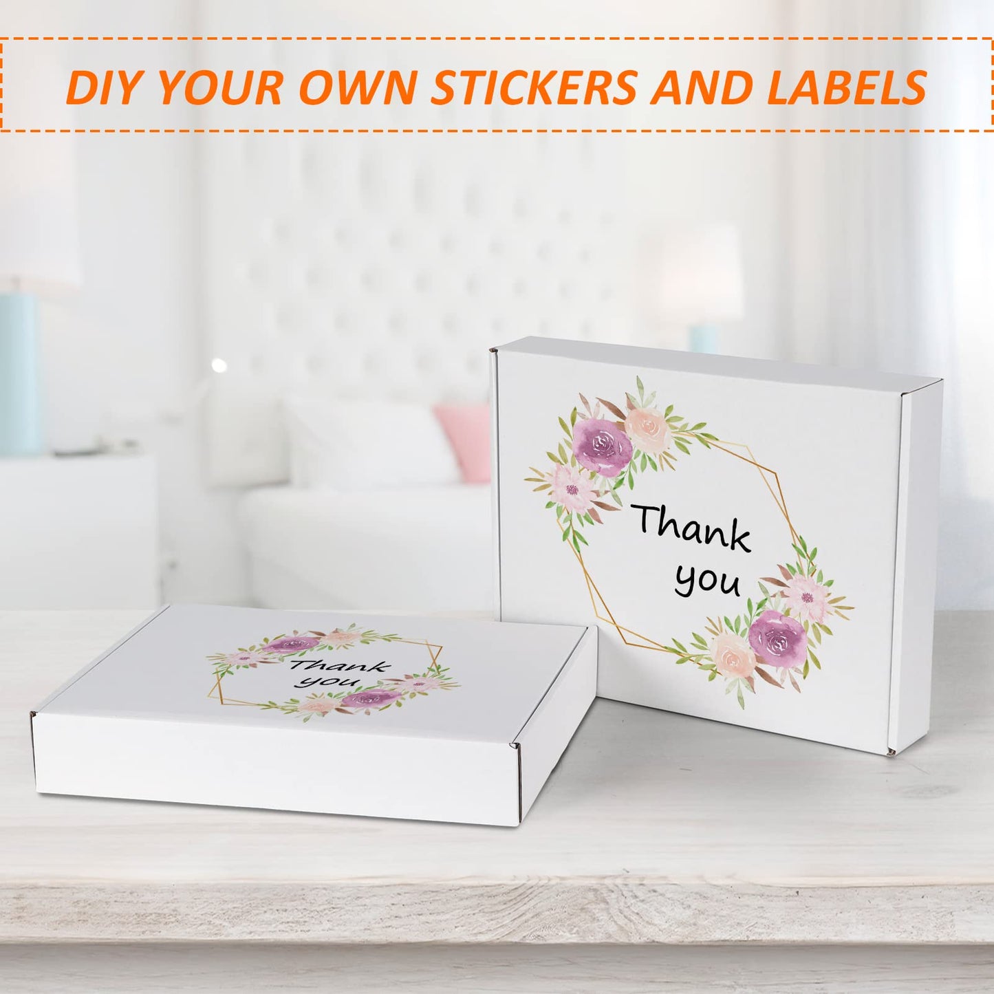 HORLIMER 12x9x2 inches Small Shipping Boxes Set of 25, White Corrugated Cardboard Box Literature Mailer
