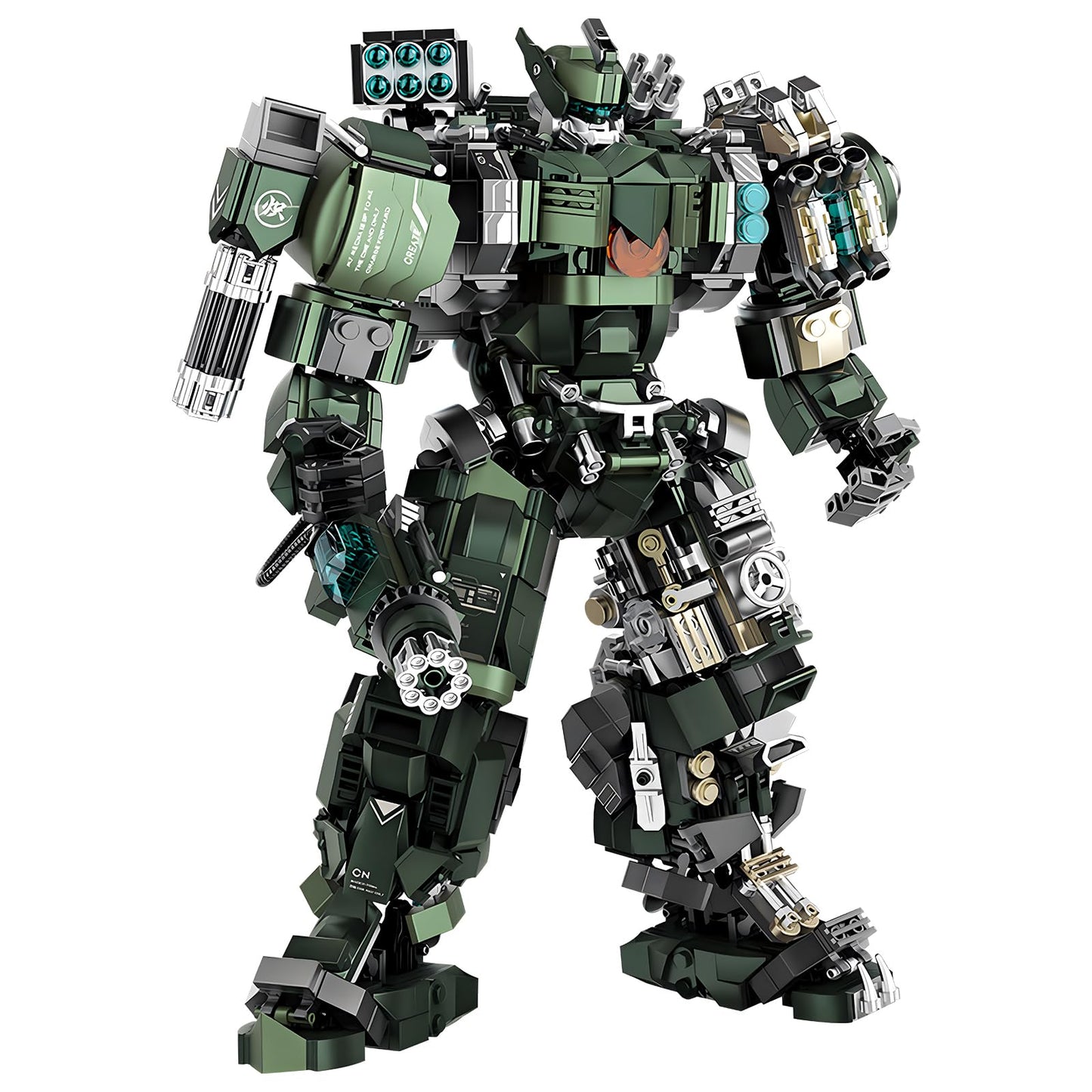 HIGH GODO Mech Building Blocks Set for Adults，Motorized Robot Model Building Kit with Multiple Weapons, Hard Core Industrial Style Collectible Gifts for Man Ages 14+ (1403 PCS)