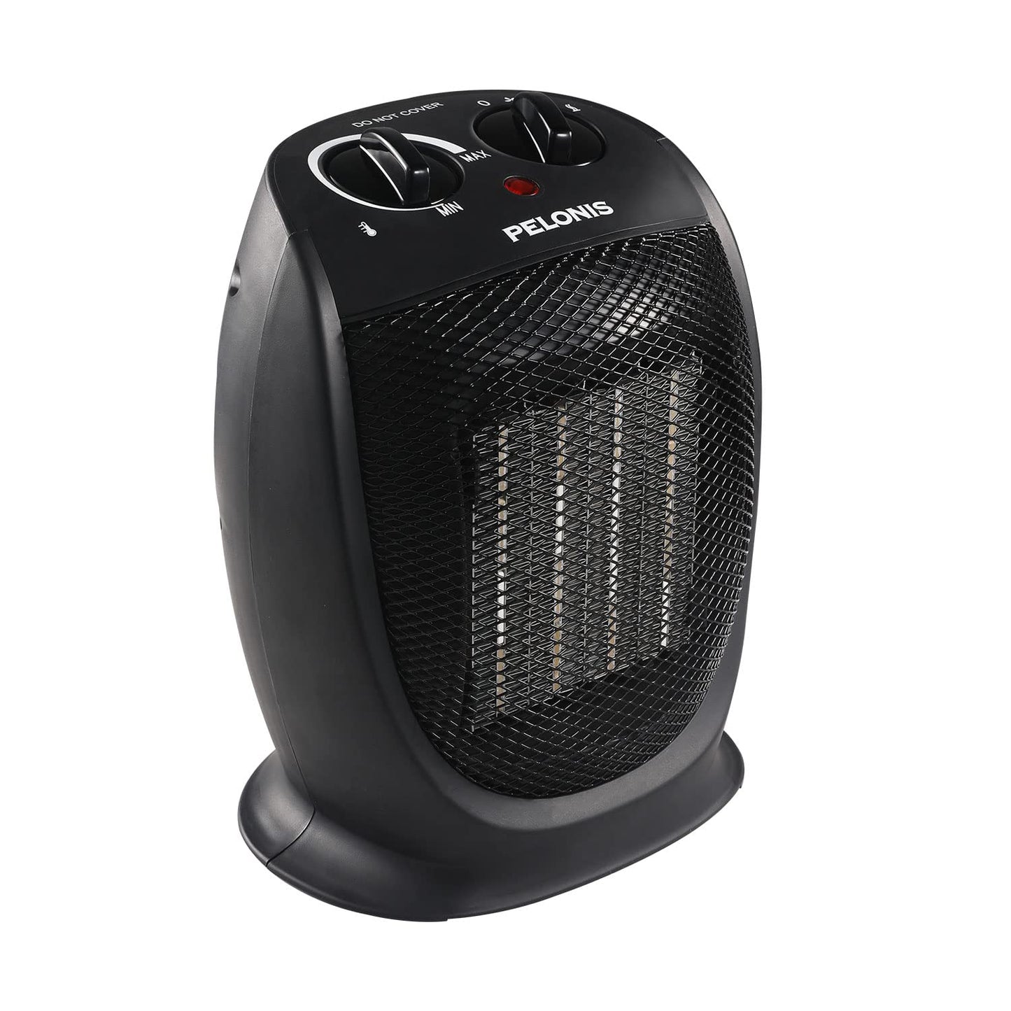 PELONIS Portable Electric Space Heater, 1500W Ceramic Heaters for Home, Office, Personal Use, Quiet Cooling & Heating Mode Room Heater for All Season, Tip Over & Overheat Protection, Black, 9inch