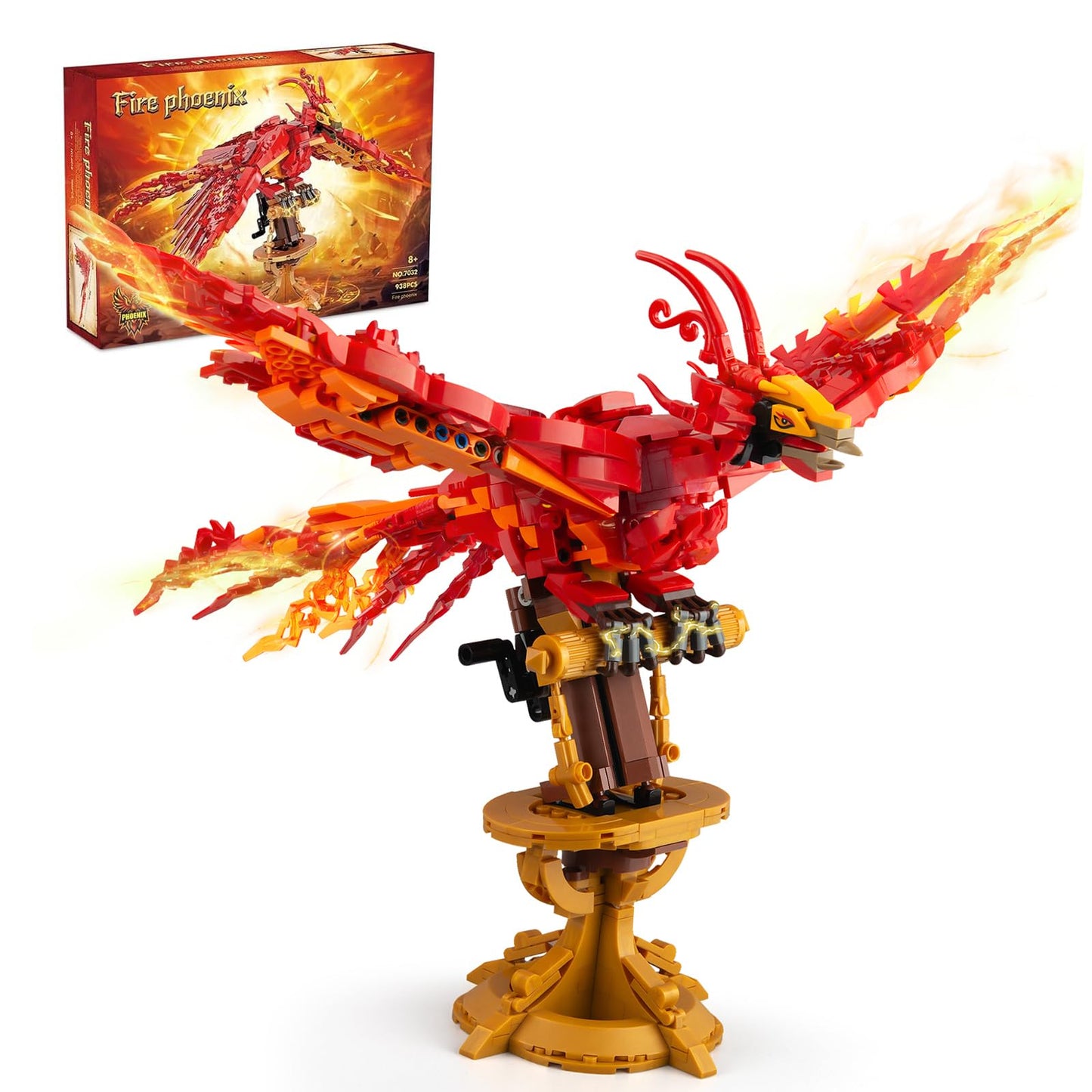 Vziimo Harry Phoenix Building Set, Bird Animals Set Wings Adjustable Building Kit, Collectible Harry Model Toys Gifts for Adults Kids Fans 12+ (938 PCS)