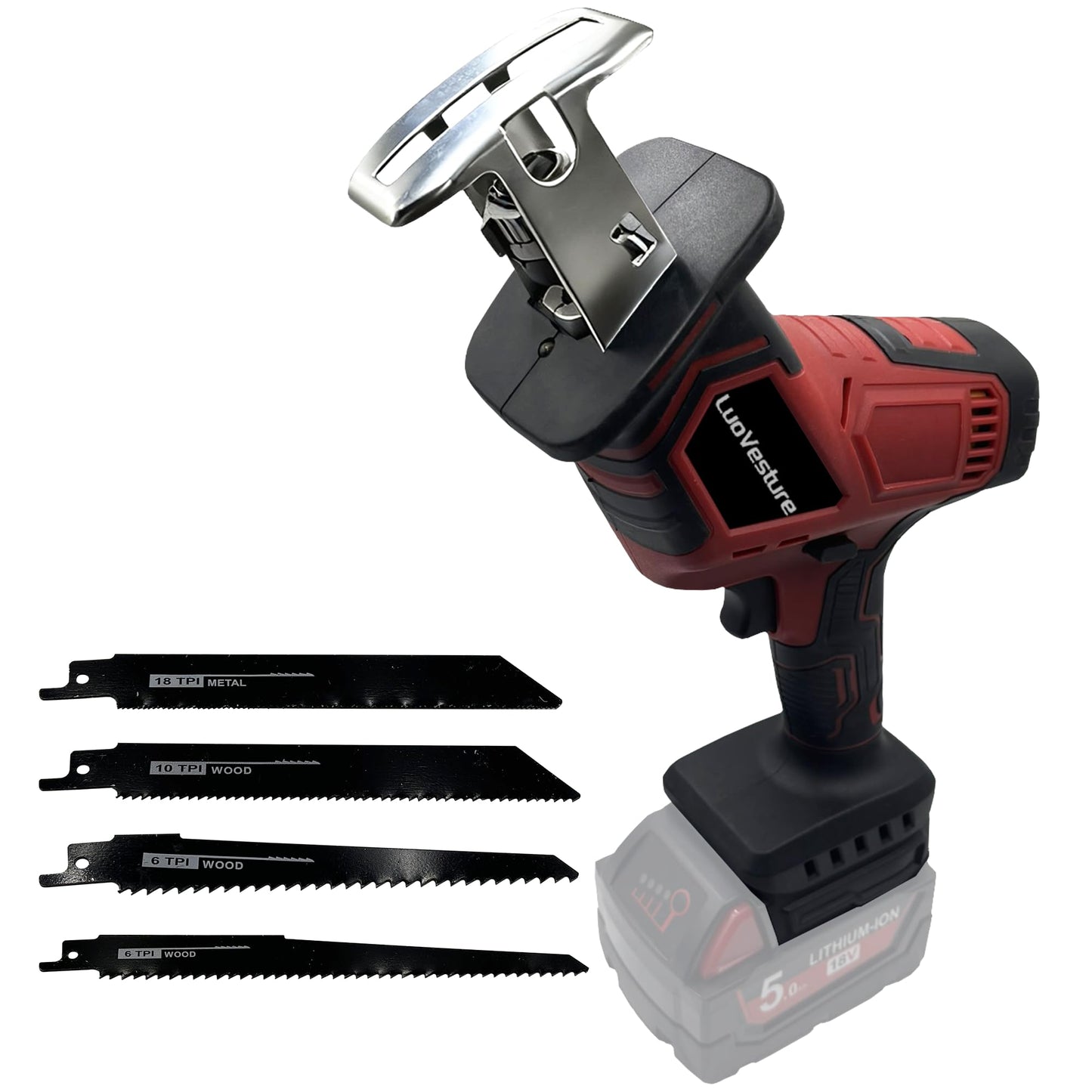 Cordless Reciprocating Saw for Dewalt 20V Battery,Brushless Motor Power Sawzall,0-3500 SPM Variable Speed,Tool-Free Blade Change, 4 Saw Blade Potable Recipro kit for Wood/Metal/PVC Cuts - Tool Only