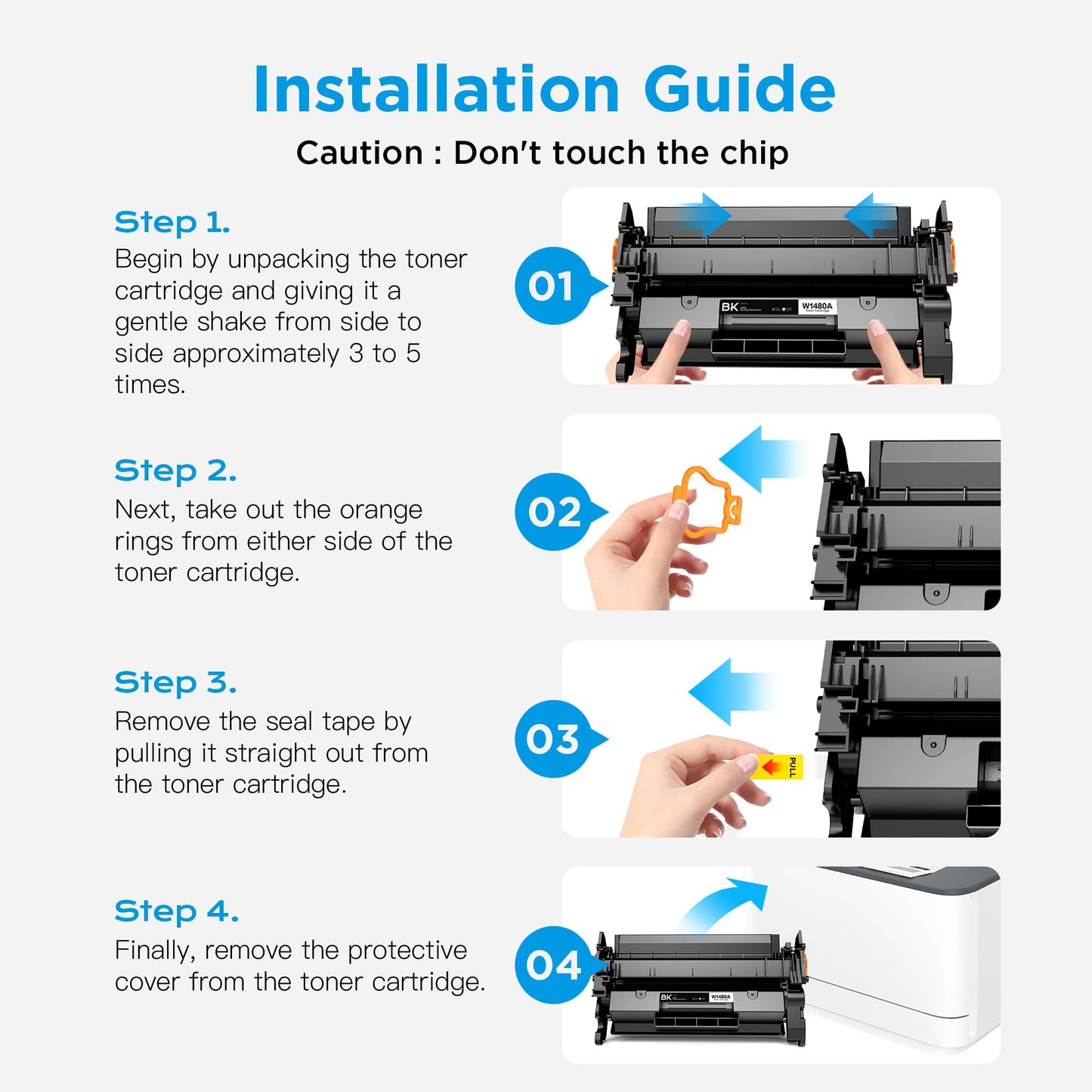 148A Toner Cartridge [with Chip] Compatible with HP 148 for HP148A for HP148X W1480A W1480X High Yield for HP Laserjet Pro MFP 4101fdw 4101fdn 4001dw 4001dn 4001n Printer(2 Pack)