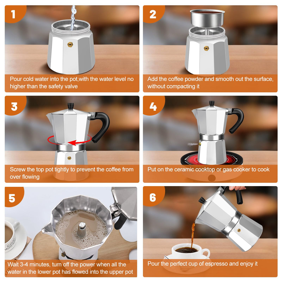 DITOSH 14 Cup Aluminum Espresso Stovetop Moka Pot Express Coffee Maker Percolator Italian Classic Mocha Coffee Machine for Italian and Cuban Cafe Brewing for Home & Camping 700ml 23oz