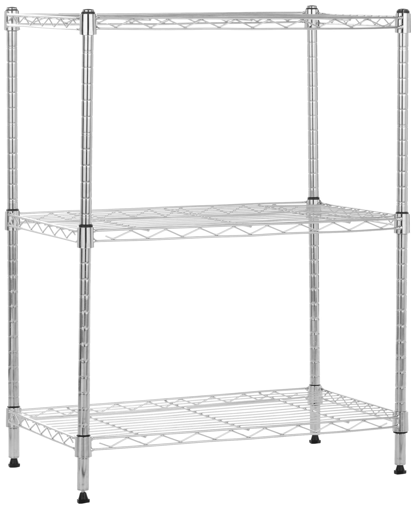 Amazon Basics 3-Shelf Adjustable Heavy Duty Steel Wire Rack Storage Shelving Organizer for Kitchen, Garage, 23.2" L x 13.4" W x 30" H, Chrome