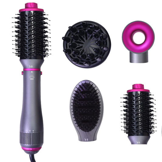 Blow Dryer Brush Set, 4-in-1 Hair Dryer Brush, Multi Hair Styler Tools with Ion for Salon Blowouts, Drying, Curls, Volumizing and Straightening, Sleek and Less Frizz