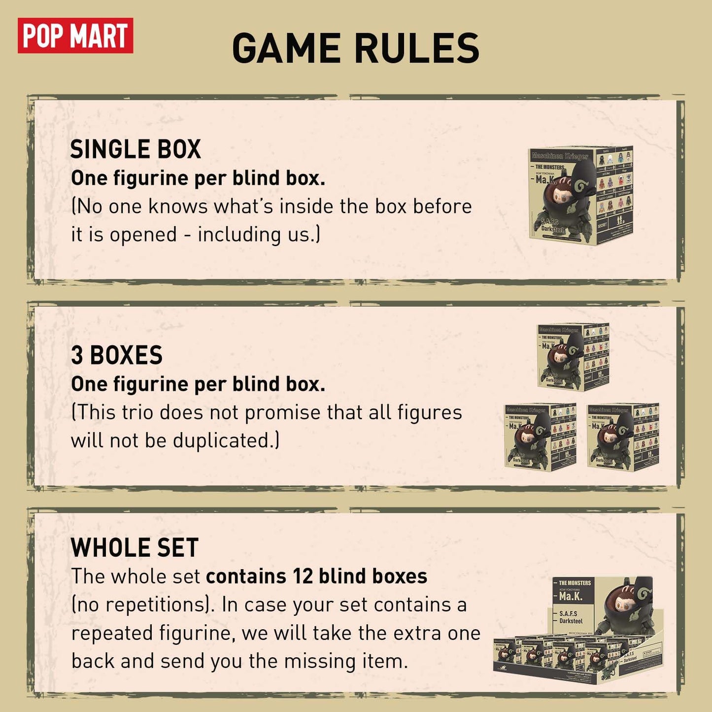 POP MART The Monsters × Kow Yokoyama Ma.K. Series, LABUBU Blind Box Figures, Random Design Action Figures Collectible Toys Home Decorations, Holiday Birthday Gifts for Girls and Boys, Single Box