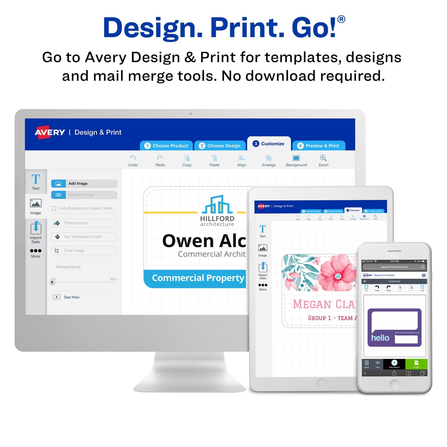 Clip Style Name Badges, Flexible Holder, 3" x 4", White