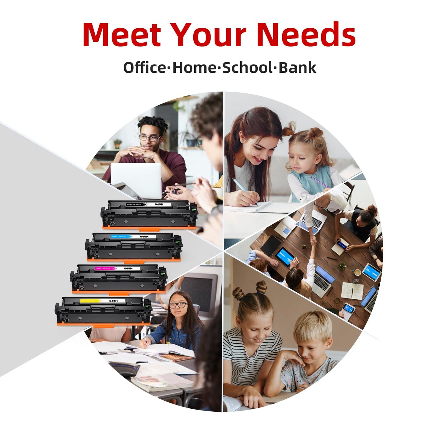 045H Toner Cartridge Replacement for Canon 045 045 H CRG-045 Work with Canon Color ImageCLASS MF634Cdw MF632Cdw LBP612Cdw LBP613Cdw MF632 MF634 Series Printer Toner (4 Pack)