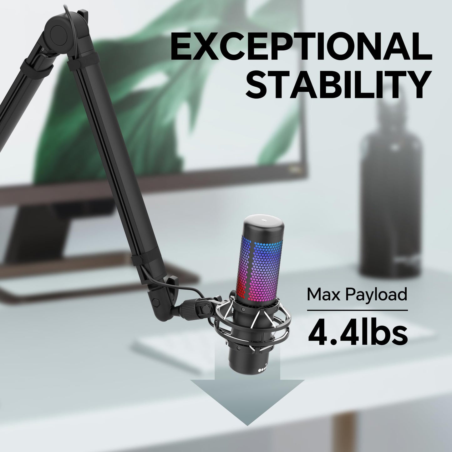 Prizmora Mic Arm, Premium Microphone Boom Arm with Cable Management, 360°Rotatable Broadcasting Boom Arm, Mic Boom Arm for Podcasts, Streaming, Gaming, Home Office, Recording