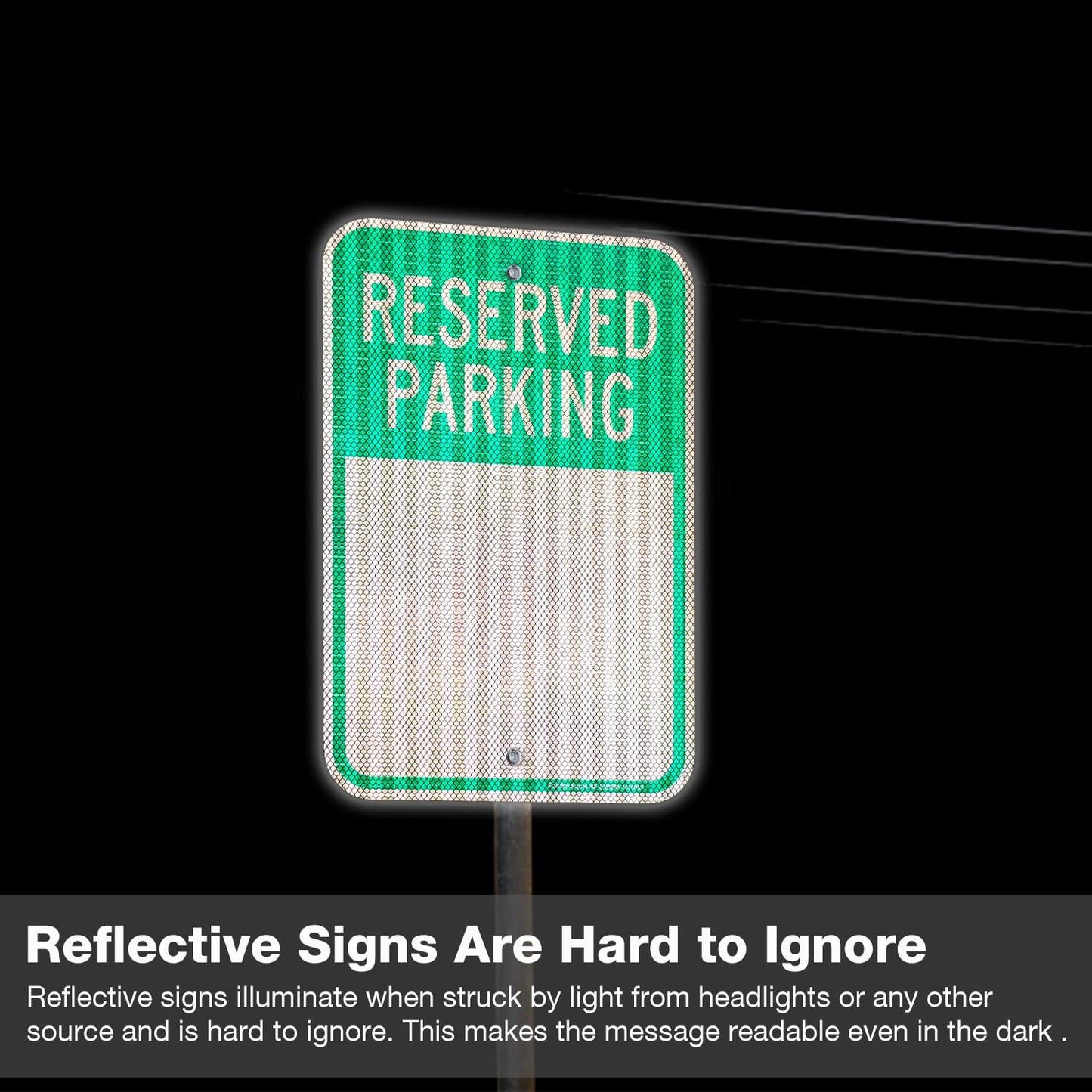 Faittoo Blank Reserved Parking Signs, 4-Pack 18 x 12 Inch Engineer Grade Reflective Aluminum Signs, Weather/Fade Resistant, UV Protected, Easy to Install and Read, Indoor/Outdoors Use