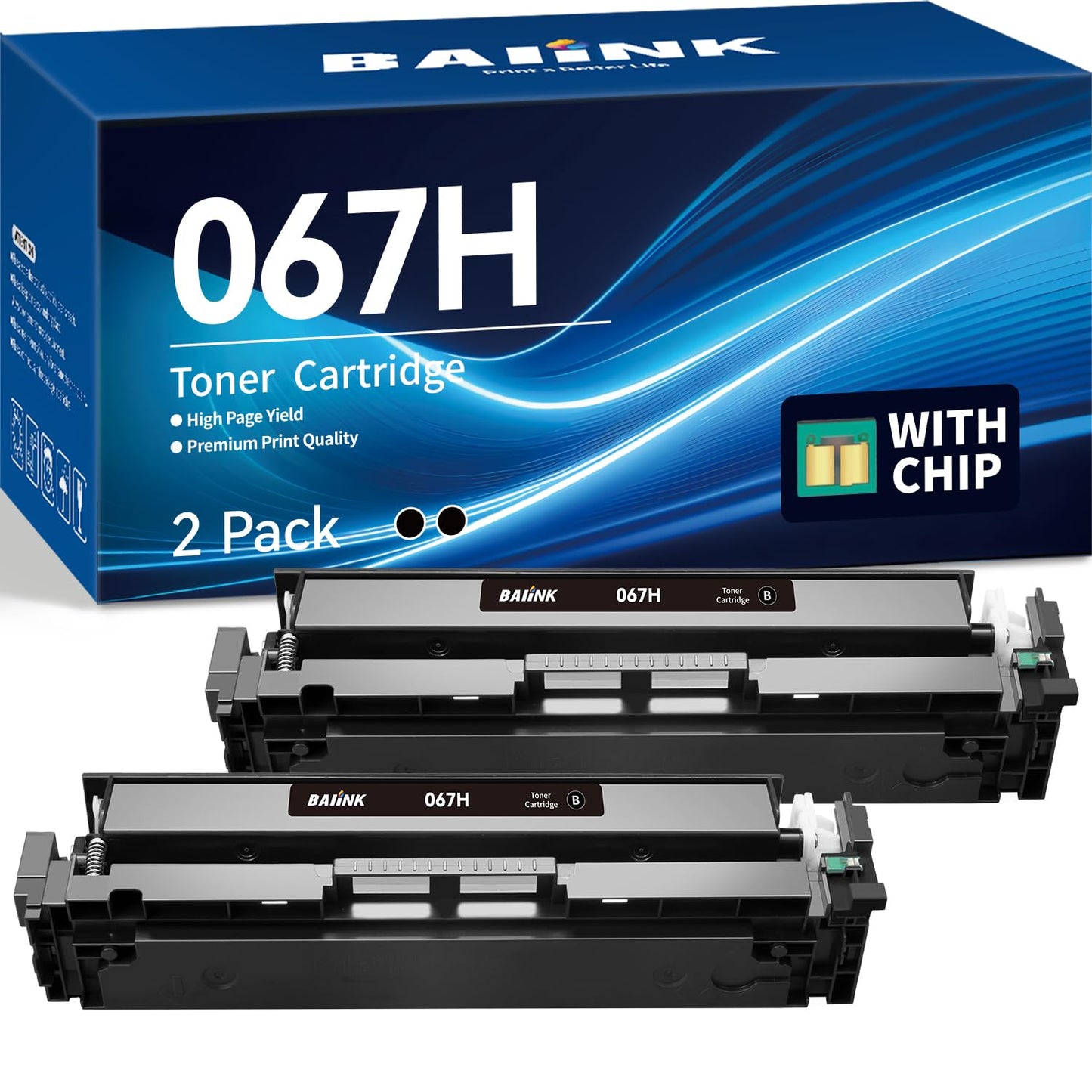 BAIINK 067H Toner Cartridge 2 Black Replacement for Canon 067 067H Toner Cartridge Compatible with Canon imageCLASS MF656Cdw MF654Cdw MF653Cdw LBP633Cdw LBP632Cdw