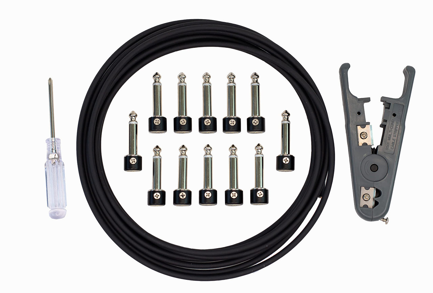 Kurrent Electric Solder-Free Solderless Guitar Pedal Patch Cable Kit 6 Pack for Custom Pedalboard