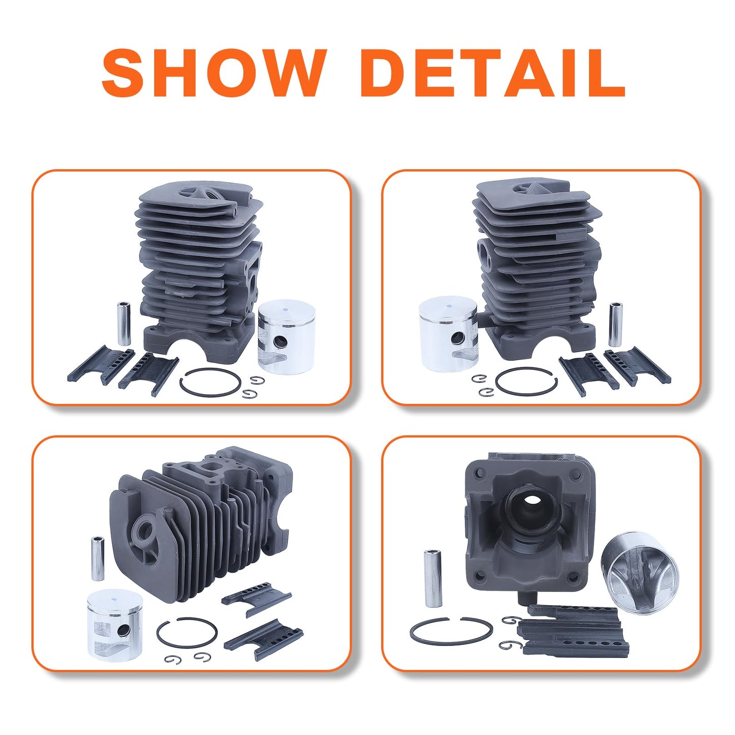 Mtanlo Cylinder Piston Top End Rebuild Kit For Poulan Pro PP4218AVX PP4218 PPB3416 PPB4018 P4018 P4018WM P4018WT PP4218AVL PP3516AVX PPB4218 PP3416 PPB4218 Chainsaw