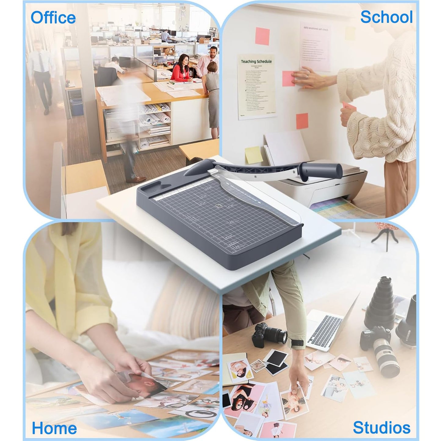 Heavy-Duty Guillotine Paper Cutter & Trimmer - 12-Sheet Capacity for Cardstock, Photos, Craft Paper | Ideal for Office, Classroom, Studio & Scrapbooking