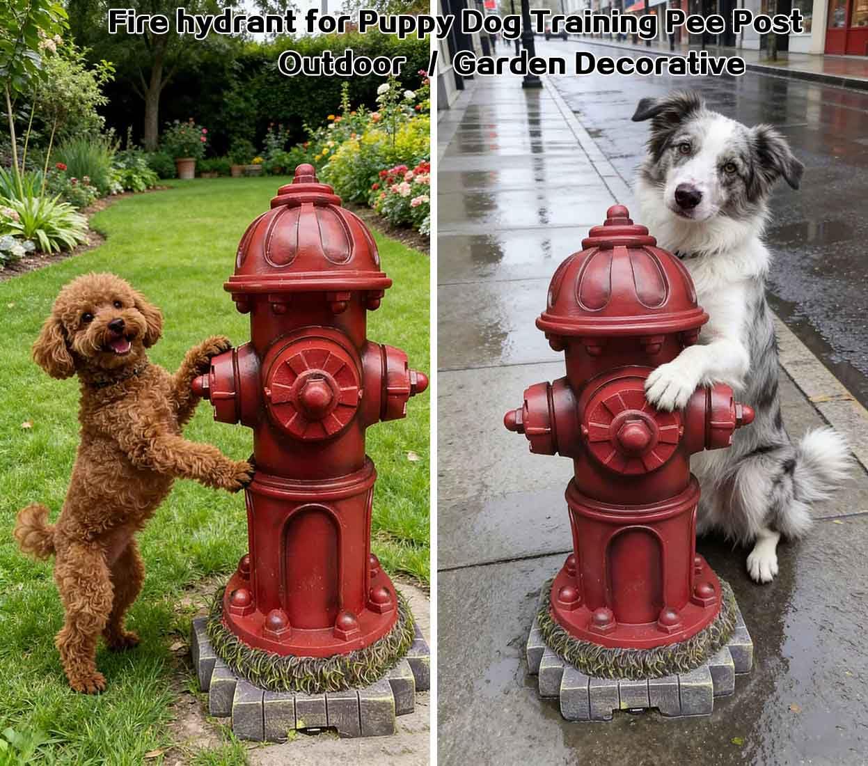 Fire Hydrant for Dogs to Pee On,Fire Hydrant for Dogs,Dog Fire Hydrant Pee Post for Yard,13.2 Inches Garden Fake Fire Hydrant Statue for Puppy Dog Training Pee Post Outdoor Decorative with 4 Stakes