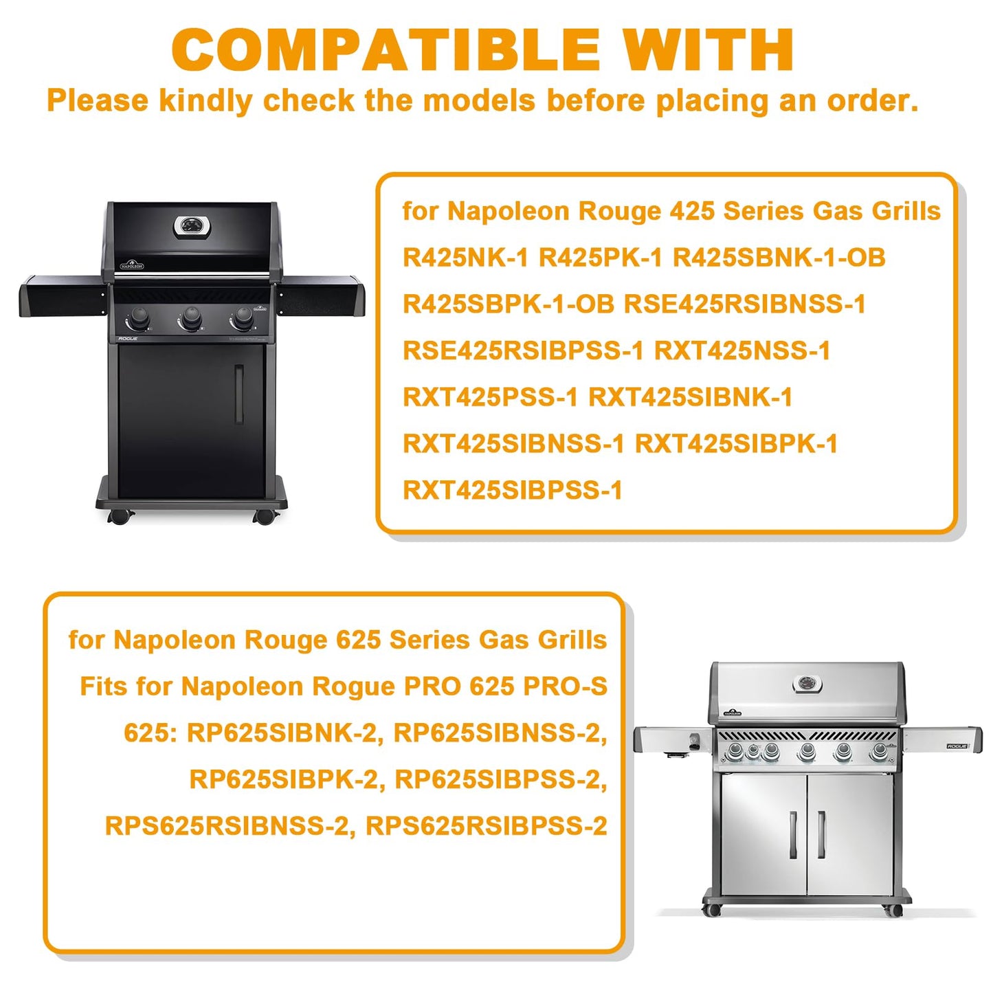 BBQ-PLUS Reversible Cooking Griddle Replacement Part for Napoleon Rogue 425/625 and Freestyle Models Gas Grill, Cast Iron Griddle Insert for Napoleon BBQ Grill Accessories,11-3/5 x 17-3/4 Inch,1Pack