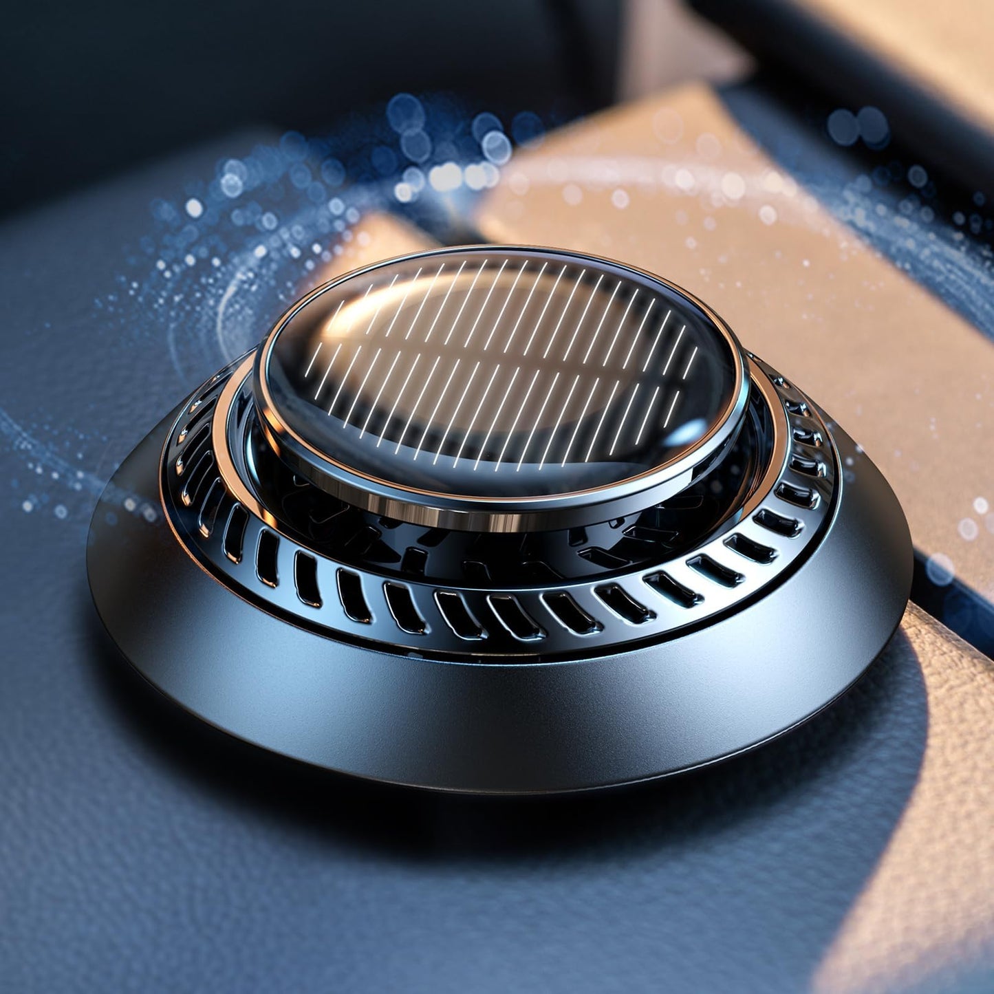 CEENIU 2024 New UFO Car Air Freshener, Solar Powered Rotary, Aluminum Alloy, Supports DIY perfumes, Natural French Fragrance, Cologne&Ocean, Two Oils, F21 Car Fresheners, Car Fragrance