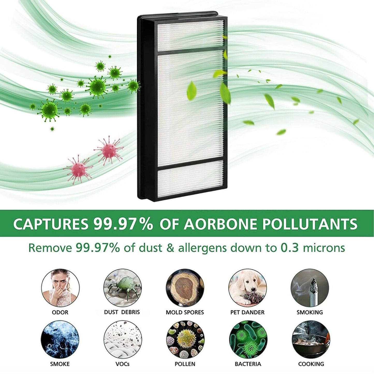 True HEPA Replacement Filter H Compatible with Honeywell HRF-H1 HRF-H2 Replacement for Honeywell Air Purifiers Model HPA050 HPA060 HPA150 HPA160 HHT055 HHT155 (4 Filter+10 Carbon)