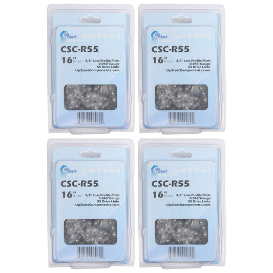 4 Pack 16-Inch Chainsaw Chain Replacement for Stihl - Compatible with Stihl Ms 170, Ms180c, 017, Ms 192 T, Ms 171, E 140, 019, Ms 180 Cb, 61pmm3 55, Ms 192 C - 3/8" Pitch, 043" Gauge, 55 Links