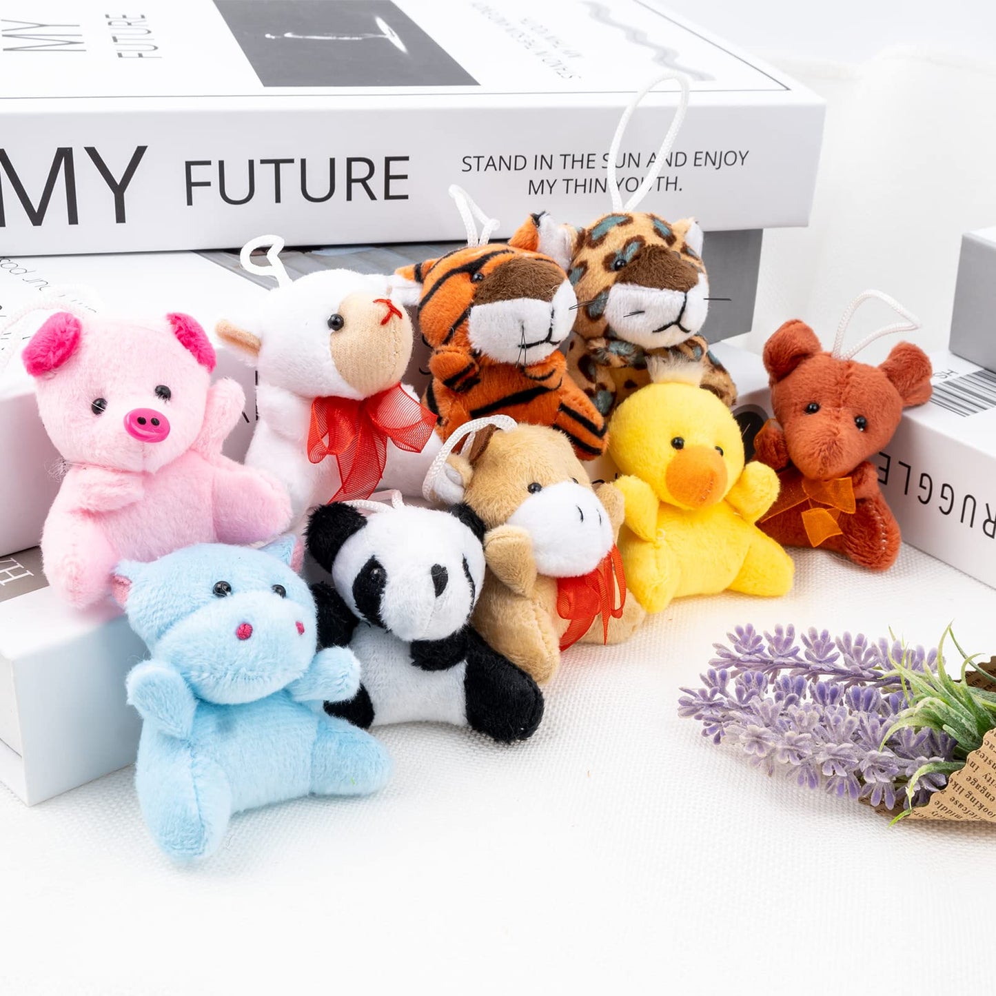 56 PCS Mini Plush Animals Toys Bulk, Small Stuffed Ocean Animal Toy Set, Keychain Decoration for Claw Machine, Birthday Party Favor, Goodie Bag Fillers, Christmas, Classroom Prize Box, School Reward