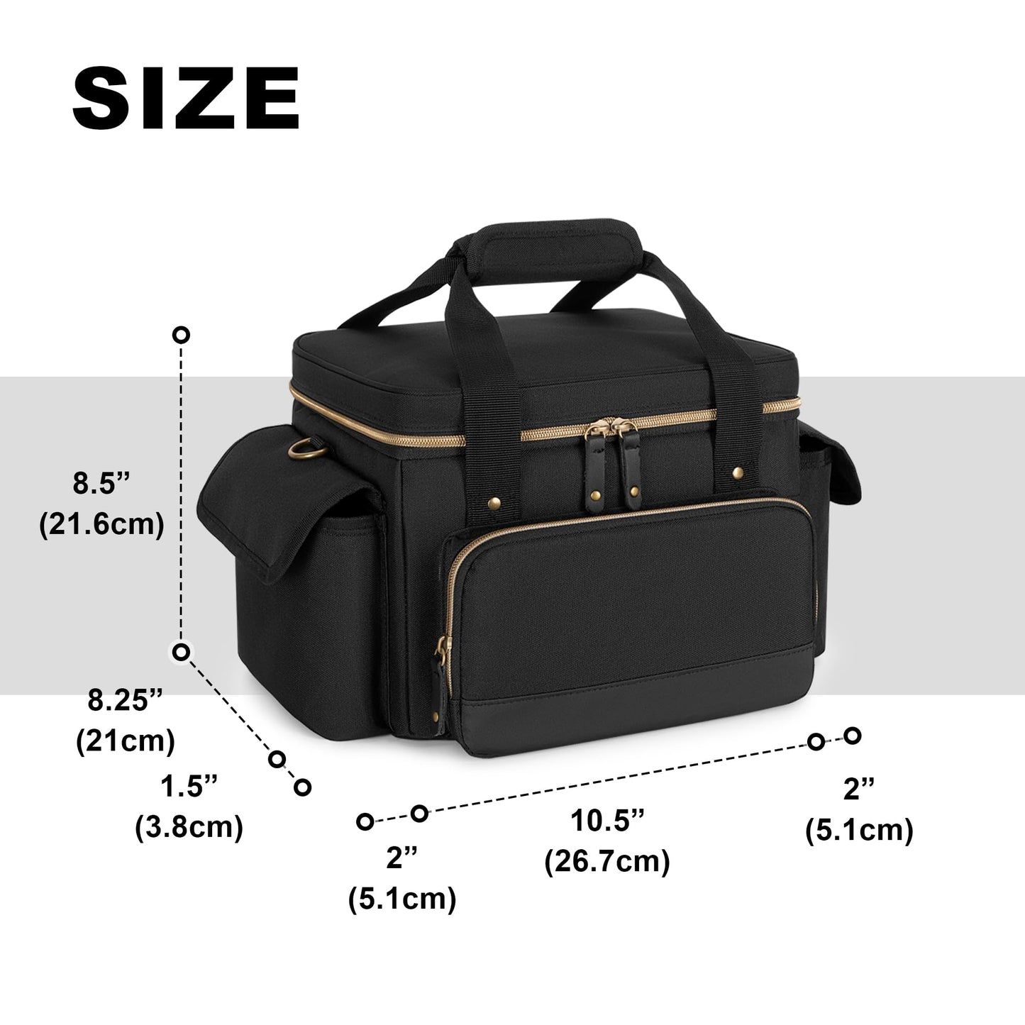 Damero DJ Cable File Bag with Detachable Dividers, Small Gig Cable Bag for Cords, DJ Gear, Sound Instrument and Accessories, Black