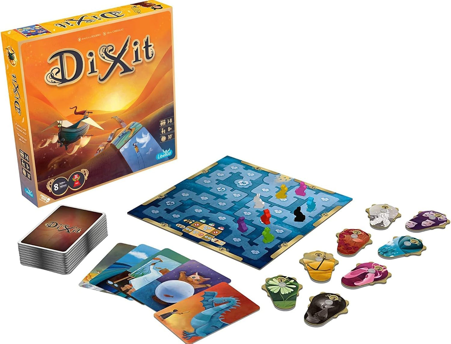 Dixit (Bilingual French/English) - Board Games - Storytelling/Guessing - Games for Family - Ages 8+ - 3 to 6 Players - 30 to 45 Minute Playtime - Made by Asmodee