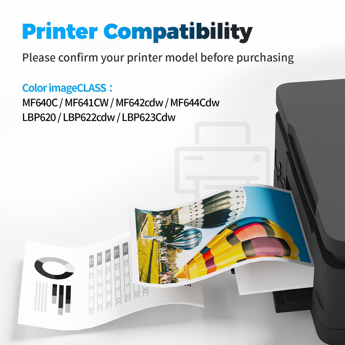 BAIINK Compatible 054 Toner Cartridge Set Replacement for Canon 054 054H Toner Cartridge Compatible with Color ImageClass MF644Cdw LBP622Cdw MF642Cdw MF641Cdw MF641Cw Printer (1B 1C 1M 1Y, 4 Pack)