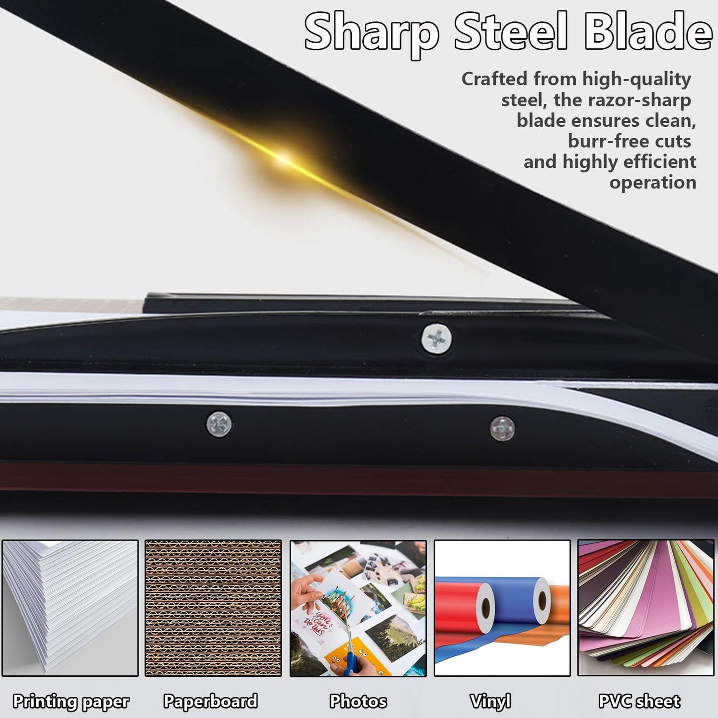 12" Guillotine Paper Cutter – A4 Size Heavy Duty Precision Trimmer with Safety Guard, 15 Sheets Capacity,Titanium Blade for Cutting Paper,Cardstock, Photos,Vinyl, Crafts & Labels (Brown, 12"x10")