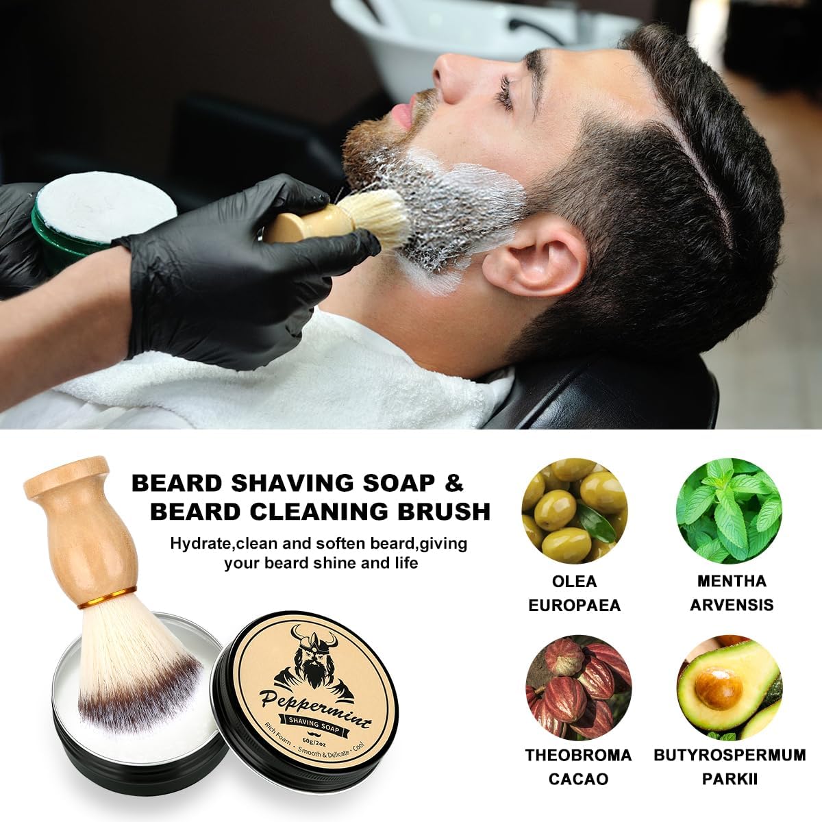 Beard Kit Gifts for Men, Father's Day Birthday Gifts for Him Men Dad Boss Husband, Grooming & Trimming Tool Complete Set, Beard Care Kit with 2 Beard Oil/Balm/Brush/Comb/Shaving Soap/Cup&Storage Bag