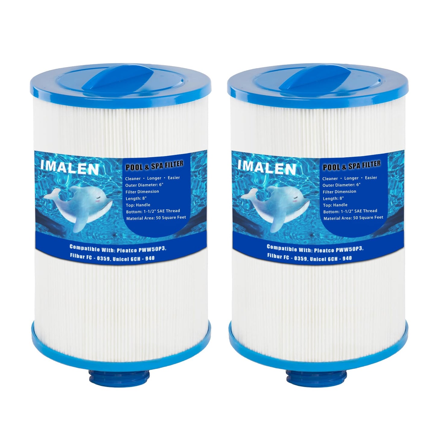 IMALEN Spa Filter Compatible with 6CH-940, Filbur FC-0359, 817-0050, 25252, 03FIL1400, PWW50P3(NOT PWW50P4), Hot Tub Filter Cartridge, 2 Pack