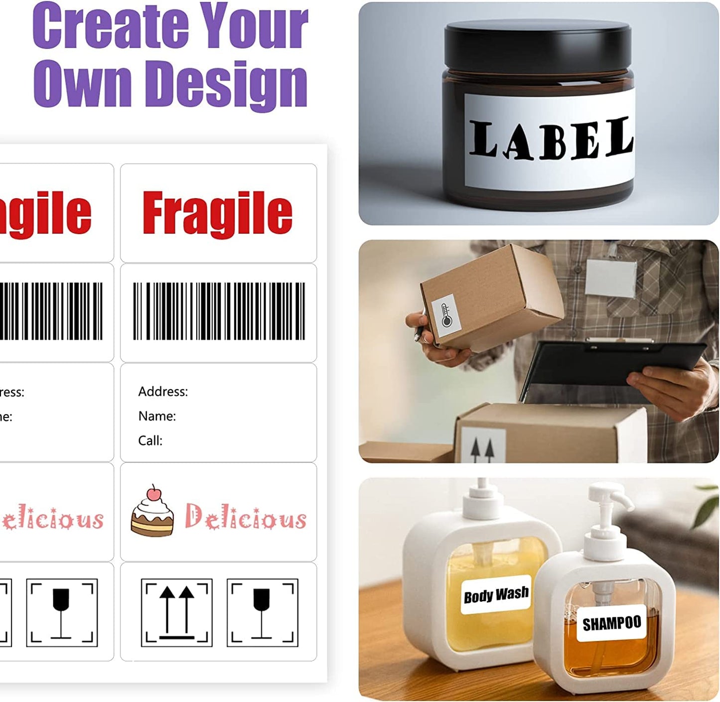 RBHK 2x4 Shipping Address Labels - 10 Labels per Sheet, 500 Sheets, 5000 Labels - Printable Sticker Labels for Laser/Inkjet Printer - Permanent Adhesive Mailing Labels