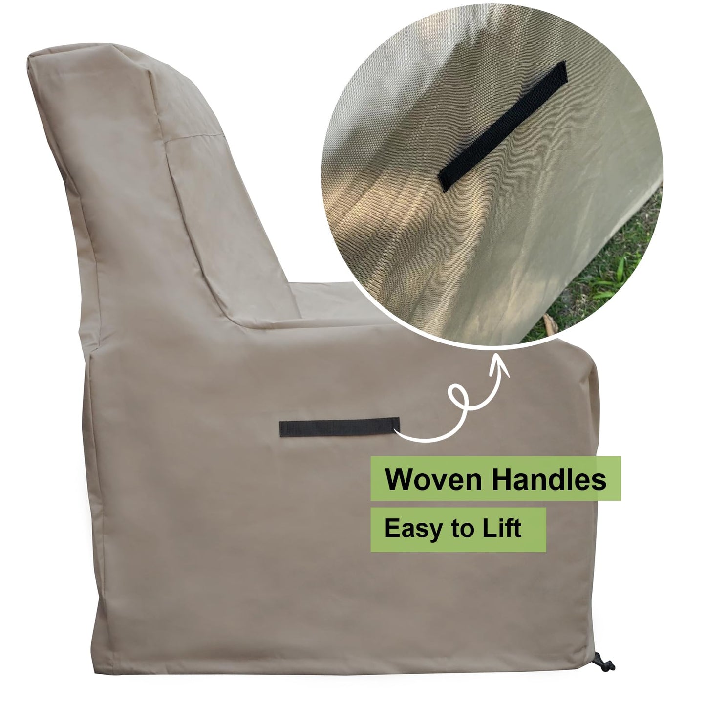 Skypatio Patio Chair Cover Waterproof, Outdoor Furniture Storage Cover for All Weather Protection (Khaki)