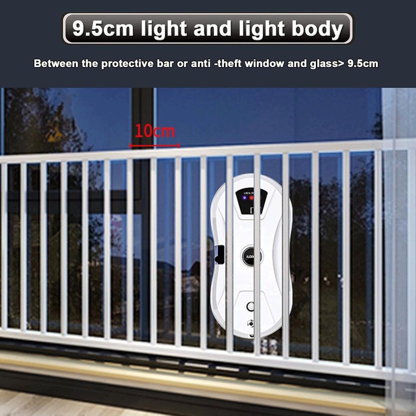 BOYVEN Window Cleaner Robot with Automatic Water Spray, Smart Glass Cleaning Robotic for Indoor and Outdoor Glass Tile Window Smart Cleaner Kit with Remote Control