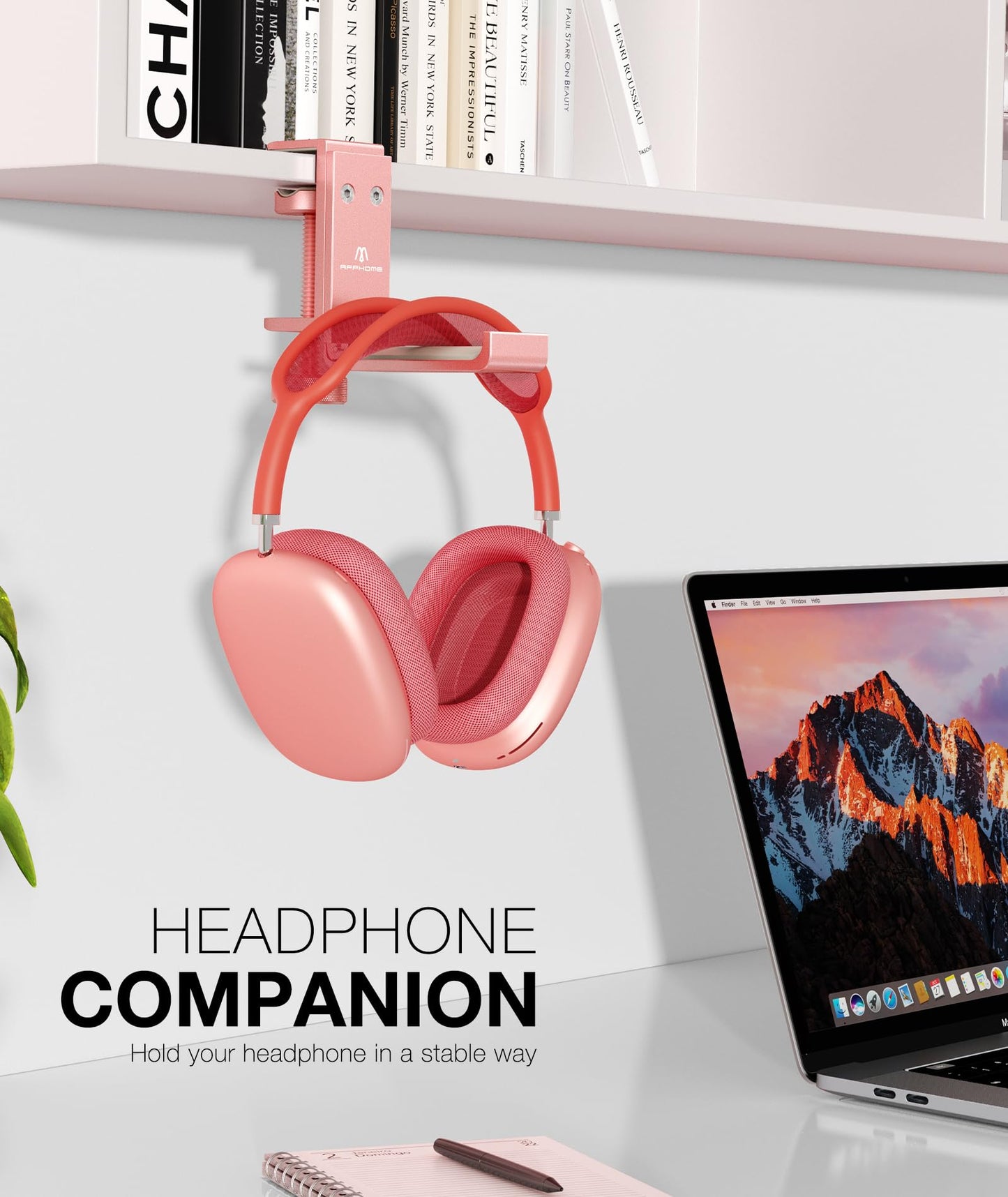 Foldable Headphone Stand and Hook – Aluminum Headset Holder Clamp Mount Under Desk, Universal Fit for Gaming Headphones, Space-Saving Hanger Organizer