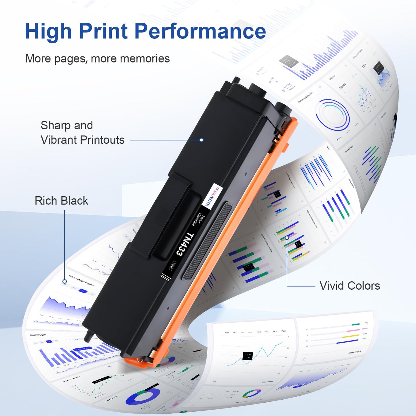 PANINK TN433 Compatible Toner Cartridge Replacement for Brother TN433 TN431 TN-433 TN-431 Toner Cartridge 4 Pack for Brother HL-L8260CDW HL-L8360CDW MFC-L8610CDW MFC-L8900CDW HL-L9310CDW Printer