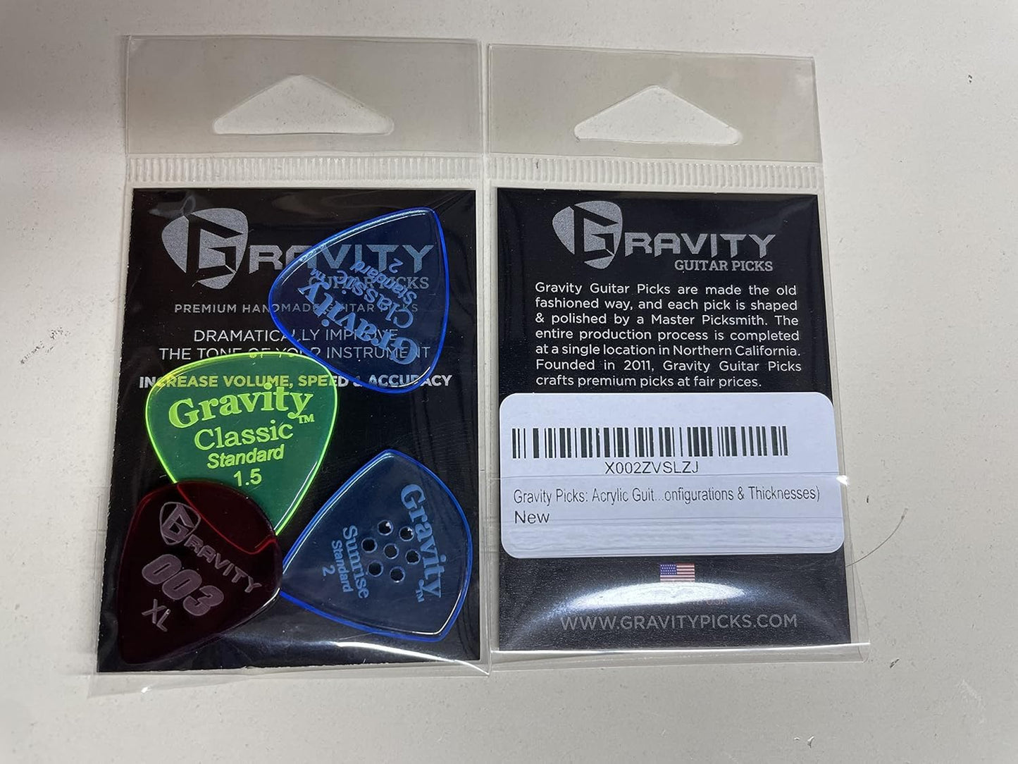 4-Pick Variety Pack - Guitar Picks | Brighter, Louder, Faster | Made in the USA | Gravity Picks