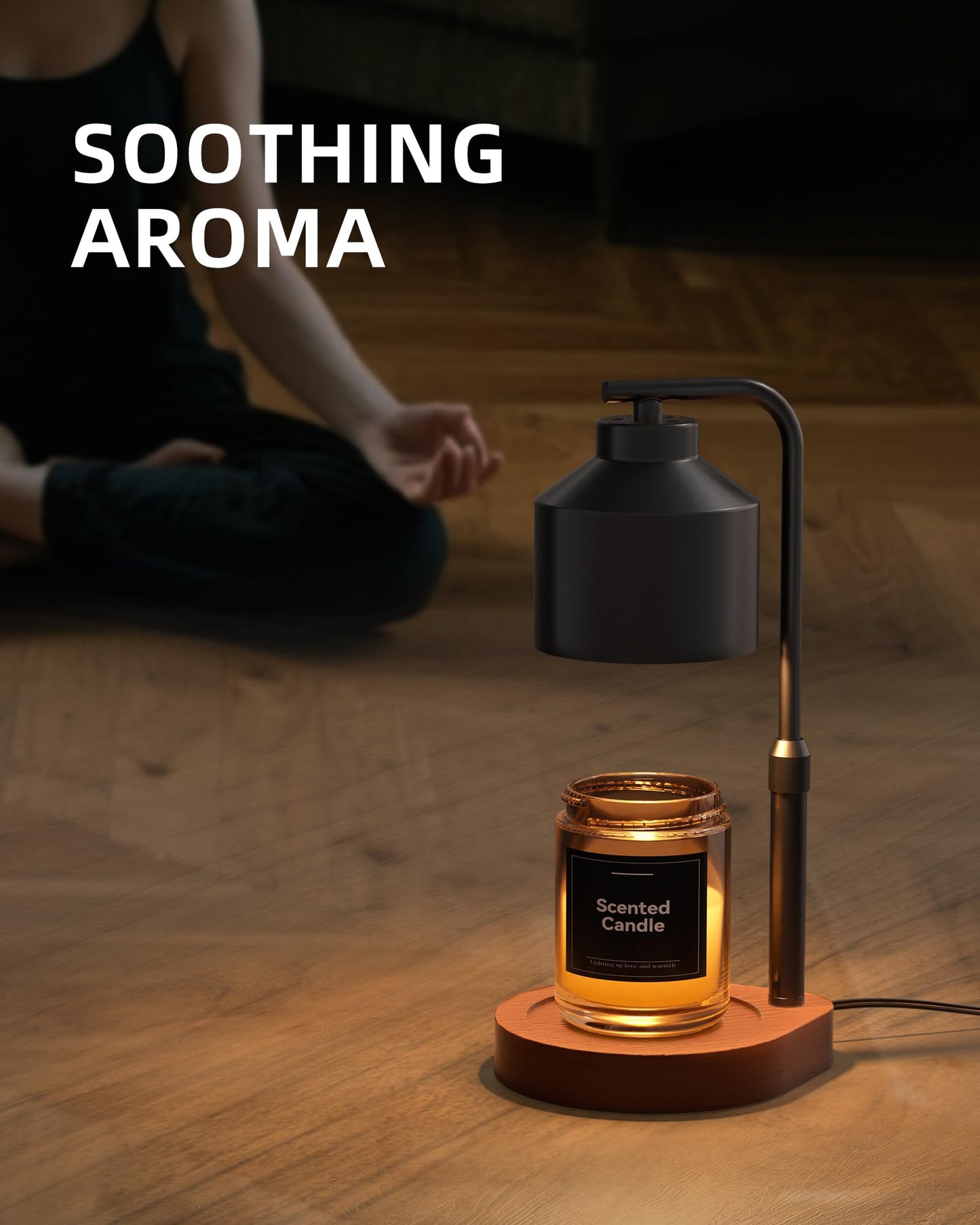 Candle Warmer Lamp with Timer & Dimmer Compatible with Yankee Candles, Adjustable Height Candle Warmer for Jar Candles, Wax Melt Lamp for Home Decor & Gifts,Candle Light Warmer with 2 Bulbs,Black