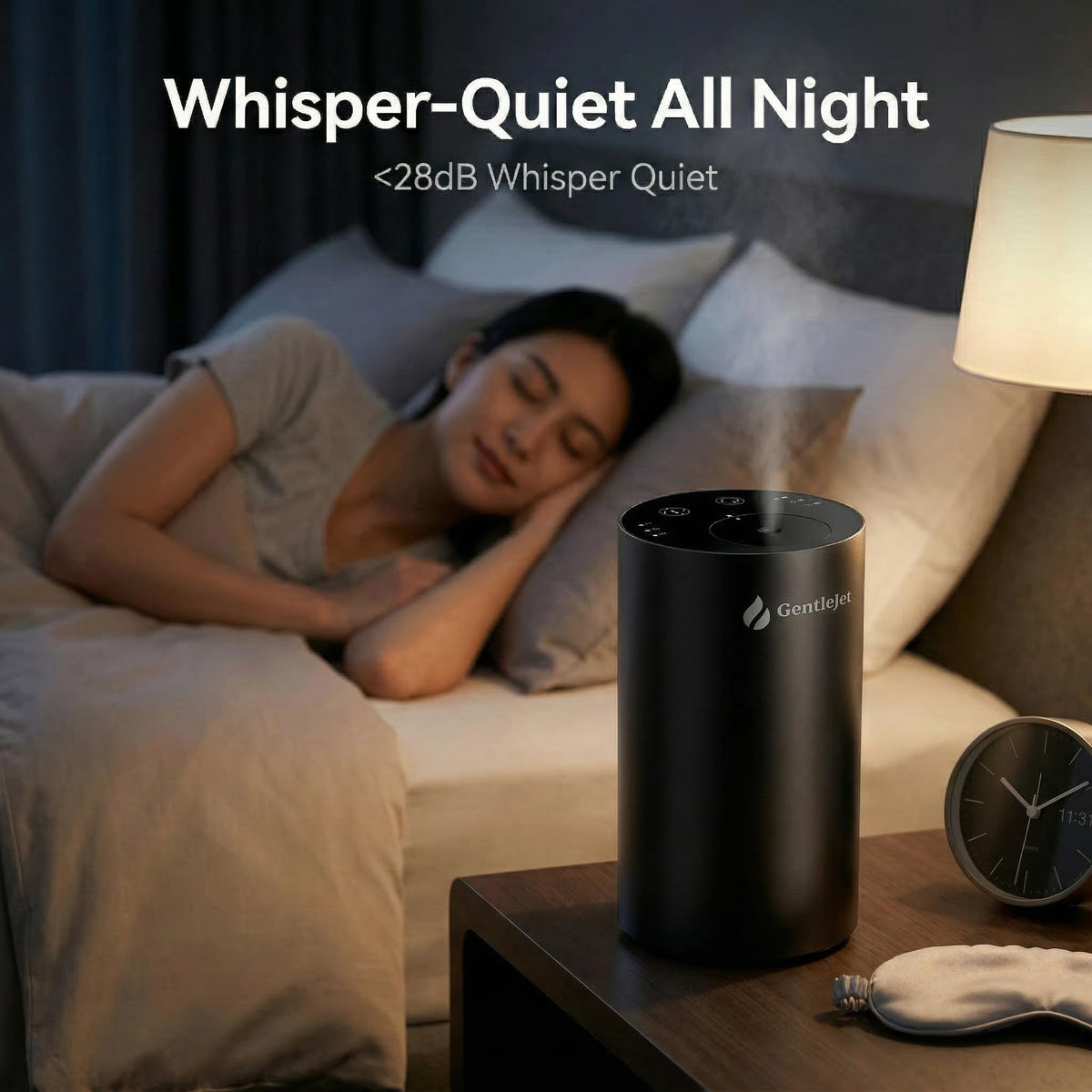 GentleJet LiteMist Waterless Nebulizing Essential Oil Diffuser – Cold Air Aromatherapy, USB-C Cordless 2000mAh Battery, Aluminum Portable for Home Office Car, 20ml
