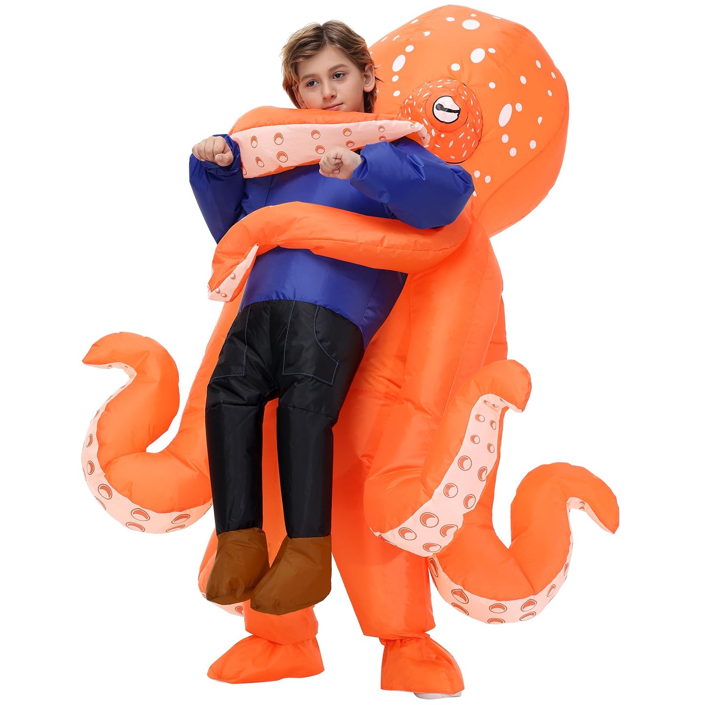 Inflatable Costume Octopus for Kids,Halloween Blow Up Octopus Costume,Funny Animal Inflatable Costume for Boys Girls Cosplay