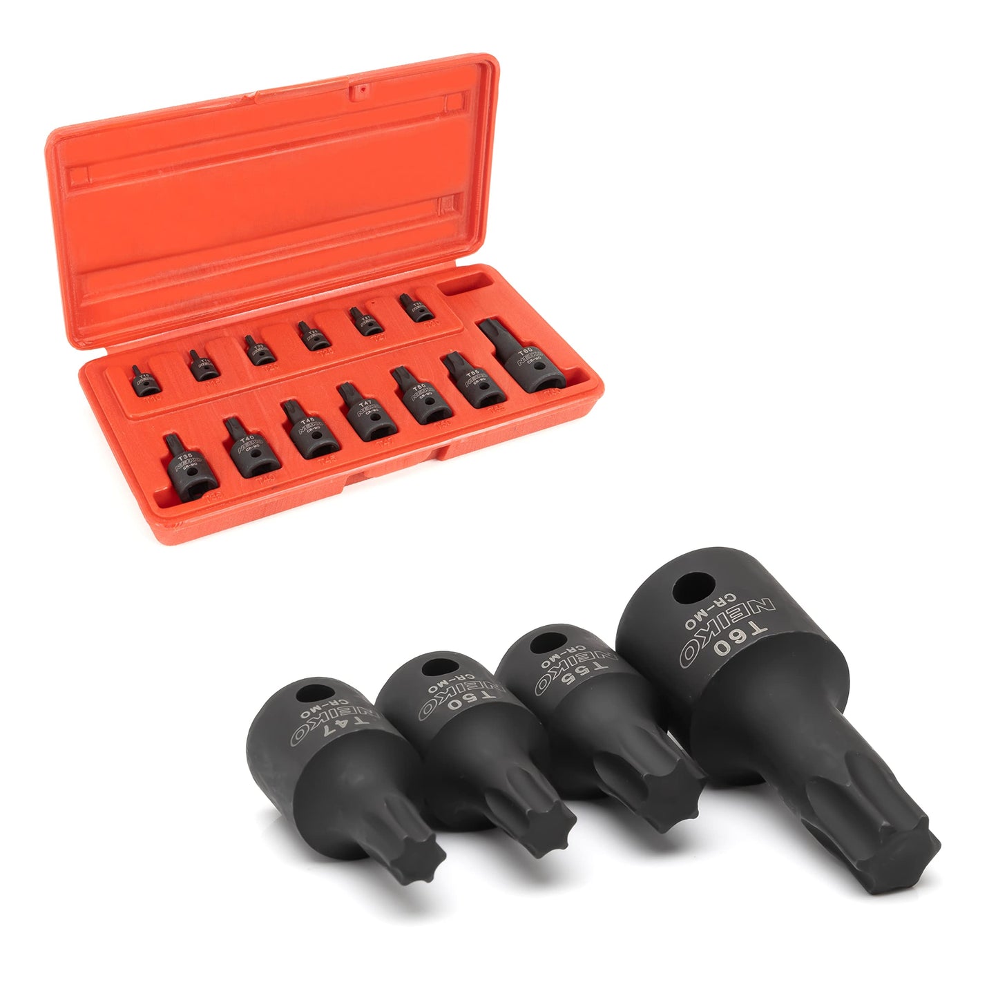 Neiko 10281B Impact Torx Socket Set - CR-MO (13 Piece)
