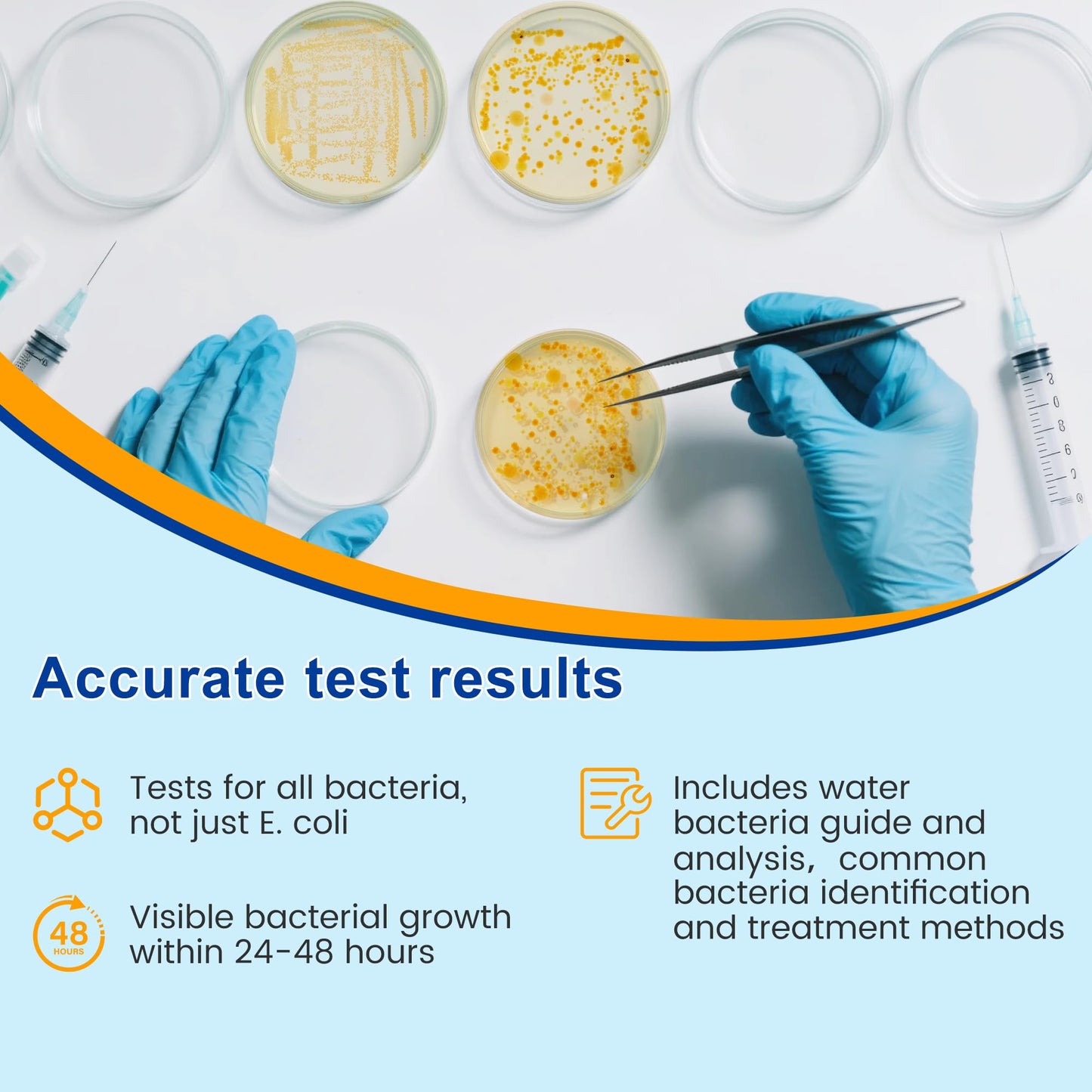 Bacteria Test Kits for Drinking Water - 12 Tests Detect Coliform, E.coli & All Bacteria | Home Quality Testing Kit for Well, Tap, Pool, Hot Tub & City Water | Easy DIY Tester with Free Lab Analysis