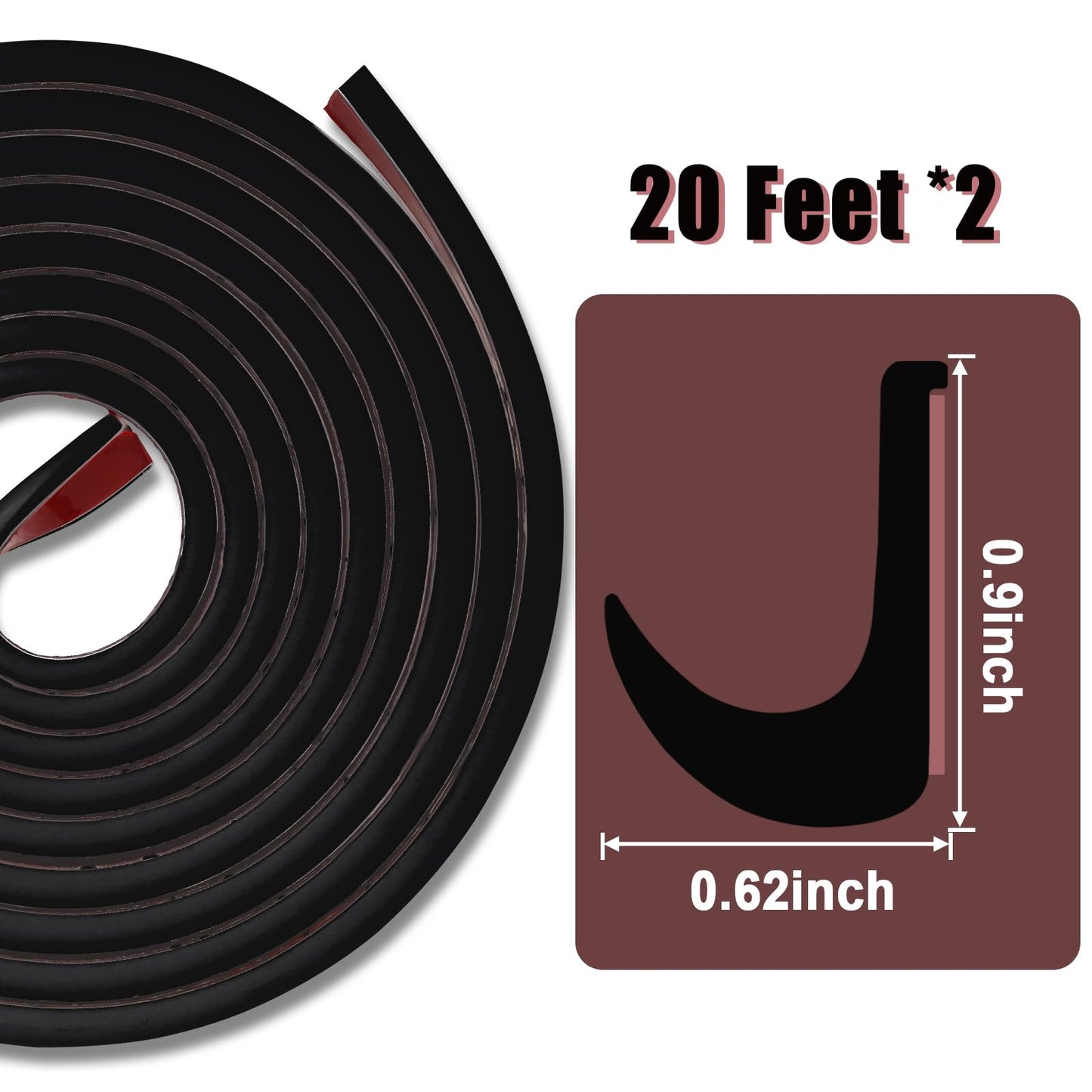 40FT RV Drip Rail J-Shape Rain Gutter Trim with 3M Adhesive, Flexible PVC RV Roof Rain Diverter Strip, Camper Trailer Water Runoff Strip, Leak Prevention UV Resistant