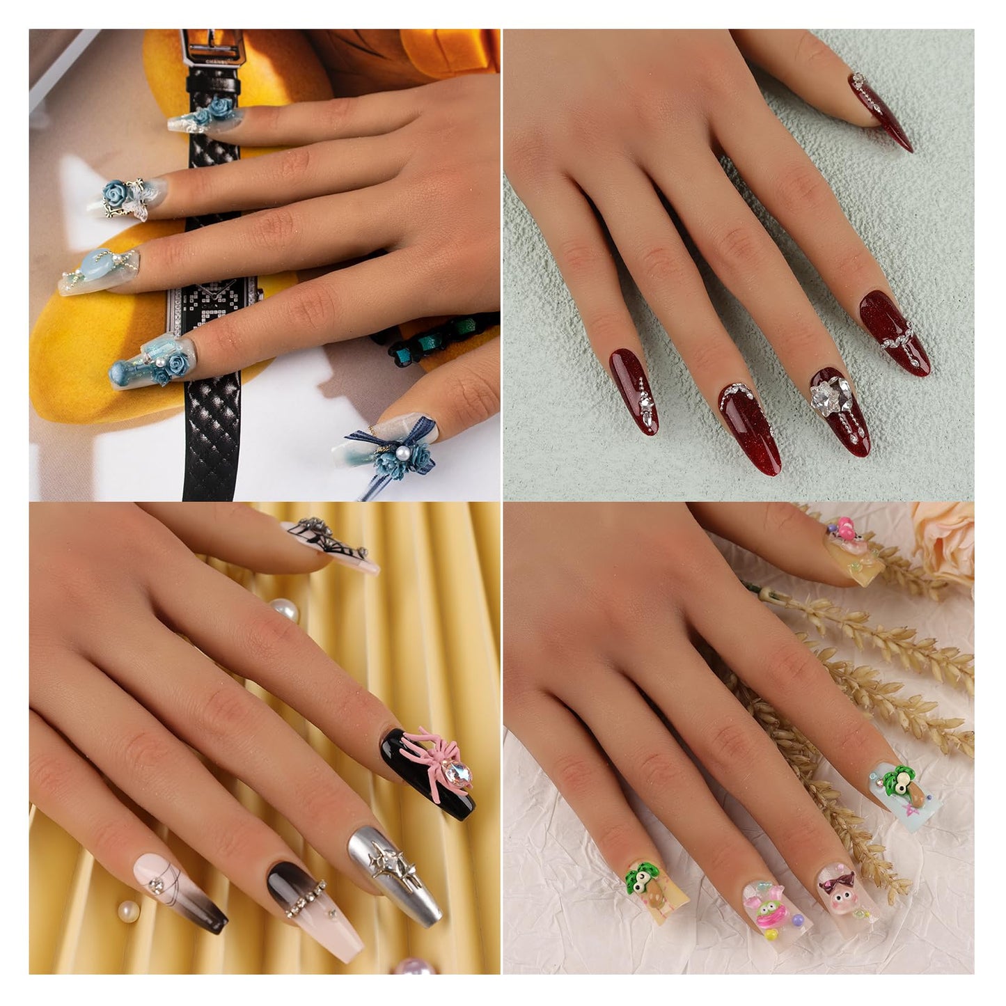 Nail Trainning Practice Hand with Clamp, Acrylic Nail Technician Manicure Supply, False Fake Hands for Nail Manicure, Best Manicure DIY Print Practice Tool