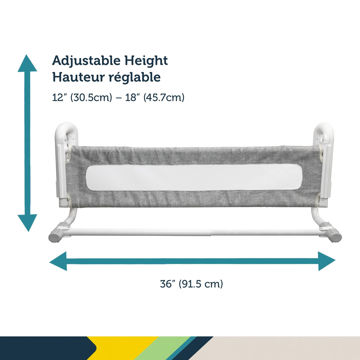 Safety 1st Top of Mattress Bedrail, Grey/White 91.4x40.6x45.7 cm (Pack of 1)